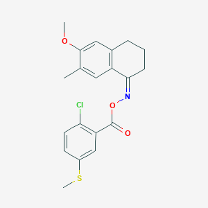 molecular formula C20H20ClNO3S B11101809 [2-chloro-5-(methylsulfanyl)phenyl]({[(1Z)-6-methoxy-7-methyl-3,4-dihydronaphthalen-1(2H)-ylidene]amino}oxy)methanone 