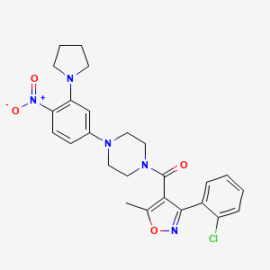 [3-(2-Chlorophenyl)-5-methyl-1,2-oxazol-4-yl]{4-[4-nitro-3-(pyrrolidin-1-yl)phenyl]piperazin-1-yl}methanone