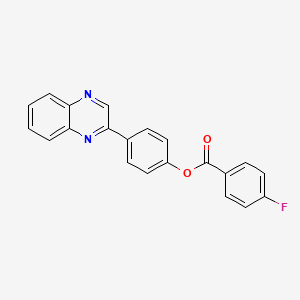 molecular formula C21H13FN2O2 B11101840 4-(Quinoxalin-2-yl)phenyl 4-fluorobenzoate 