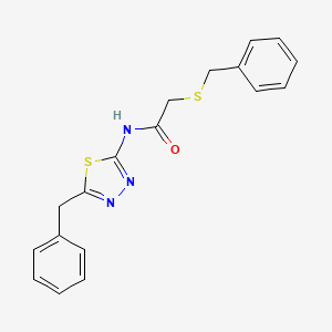 molecular formula C18H17N3OS2 B11101849 2-(benzylsulfanyl)-N-(5-benzyl-1,3,4-thiadiazol-2-yl)acetamide 