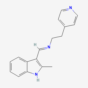 Ethanamine, N-(2-methyl-3-indolylmethylidene)-2-(4-pyridyl)-