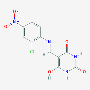 molecular formula C11H7ClN4O5 B11101862 5-[(2-chloro-4-nitroanilino)methylene]-2,4,6(1H,3H,5H)-pyrimidinetrione 