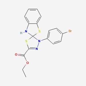 molecular formula C17H14BrN3O2S2 B11101868 ethyl 3'-(4-bromophenyl)-3H,3'H-spiro[1,3-benzothiazole-2,2'-[1,3,4]thiadiazole]-5'-carboxylate 