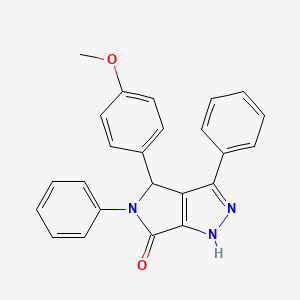 molecular formula C24H19N3O2 B11101878 4-(4-methoxyphenyl)-3,5-diphenyl-4,5-dihydropyrrolo[3,4-c]pyrazol-6(1H)-one 