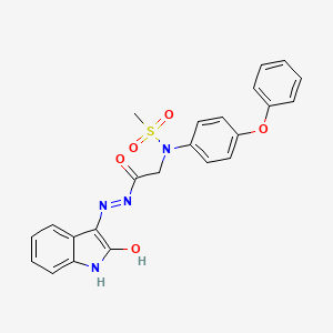 N-{2-Oxo-2-[2-(2-oxo-1,2-dihydro-3H-indol-3-yliden)hydrazino]ethyl}-N-(4-phenoxyphenyl)methanesulfonamide