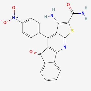 3-amino-4-(4-nitrophenyl)-5-oxo-5H-indeno[1,2-b]thieno[3,2-e]pyridine-2-carboxamide