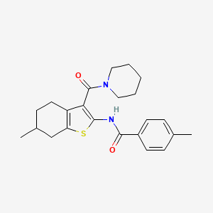 4-methyl-N-[6-methyl-3-(piperidine-1-carbonyl)-4,5,6,7-tetrahydro-1-benzothiophen-2-yl]benzamide