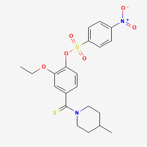 2-Ethoxy-4-[(4-methylpiperidin-1-yl)carbonothioyl]phenyl 4-nitrobenzenesulfonate