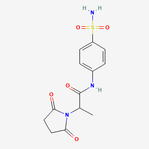 molecular formula C13H15N3O5S B11101984 2-(2,5-dioxopyrrolidin-1-yl)-N-(4-sulfamoylphenyl)propanamide CAS No. 296771-09-0