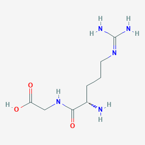 molecular formula C8H17N5O3 B011102 甘氨酸、N-L-精氨酰- CAS No. 108347-93-9