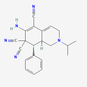 molecular formula C21H21N5 B11102012 (8R,8aS)-6-amino-8-phenyl-2-(propan-2-yl)-2,3,8,8a-tetrahydroisoquinoline-5,7,7(1H)-tricarbonitrile 