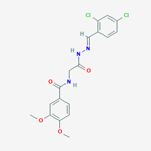 molecular formula C18H17Cl2N3O4 B11102024 N-(2-(2-(2,4-Dichlorobenzylidene)hydrazino)-2-oxoethyl)-3,4-dimethoxybenzamide CAS No. 324031-87-0