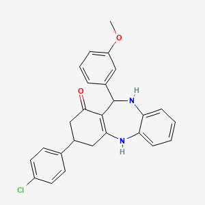 9-(4-Chlorophenyl)-6-(3-methoxyphenyl)-5,6,8,9,10,11-hexahydrobenzo[b][1,4]benzodiazepin-7-one