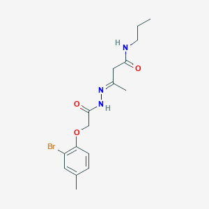 (3E)-3-{[(2-bromo-4-methylphenoxy)acetyl]hydrazono}-N-propylbutanamide