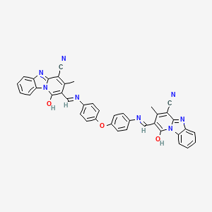 molecular formula C40H26N8O3 B11102066 2,2'-{oxybis[benzene-4,1-diylnitrilo(E)methylylidene]}bis(1-hydroxy-3-methylpyrido[1,2-a]benzimidazole-4-carbonitrile) 