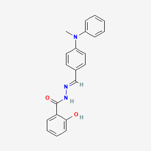 2-hydroxy-N'-[(E)-{4-[methyl(phenyl)amino]phenyl}methylidene]benzohydrazide