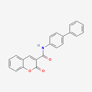 molecular formula C22H15NO3 B11102075 N-(biphenyl-4-yl)-2-oxo-2H-chromene-3-carboxamide 