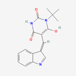 Pyrimidine-2,4,6(1H,3H,5H)-trione, 1-tert-butyl-5-(3-indolylmethylene)-