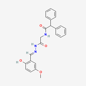 molecular formula C24H23N3O4 B11102115 N-(2-{2-[(E)-1-(2-Hydroxy-5-methoxyphenyl)methylidene]hydrazino}-2-oxoethyl)-2,2-diphenylacetamide 