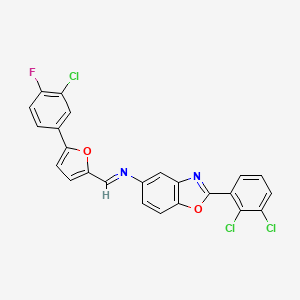 N-{(E)-[5-(3-chloro-4-fluorophenyl)furan-2-yl]methylidene}-2-(2,3-dichlorophenyl)-1,3-benzoxazol-5-amine