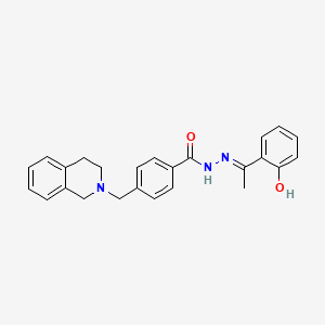 molecular formula C25H25N3O2 B11102138 4-(3,4-dihydroisoquinolin-2(1H)-ylmethyl)-N'-[(1E)-1-(2-hydroxyphenyl)ethylidene]benzohydrazide 