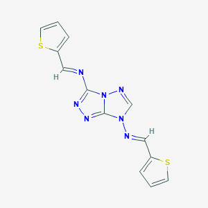 molecular formula C13H9N7S2 B11102185 N,N'-bis[(E)-thiophen-2-ylmethylidene]-7H-[1,2,4]triazolo[4,3-b][1,2,4]triazole-3,7-diamine 