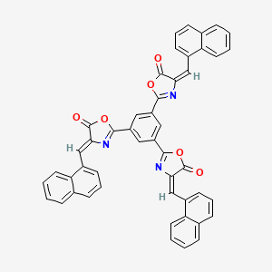 molecular formula C48H27N3O6 B11102220 (4E,4'Z,4''E)-2,2',2''-benzene-1,3,5-triyltris[4-(naphthalen-1-ylmethylidene)-1,3-oxazol-5(4H)-one] 