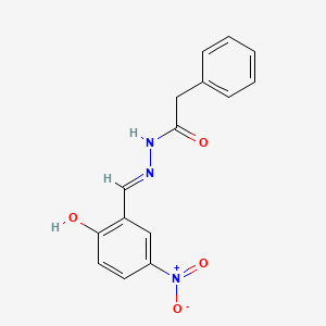 molecular formula C15H13N3O4 B11102226 N'-[(E)-(2-hydroxy-5-nitrophenyl)methylidene]-2-phenylacetohydrazide 