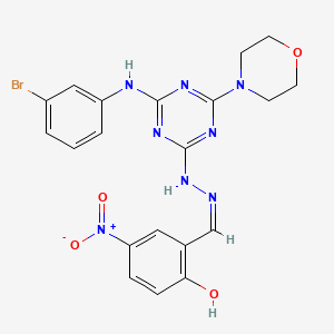 2-[(Z)-(2-{4-[(3-bromophenyl)amino]-6-(morpholin-4-yl)-1,3,5-triazin-2-yl}hydrazinylidene)methyl]-4-nitrophenol