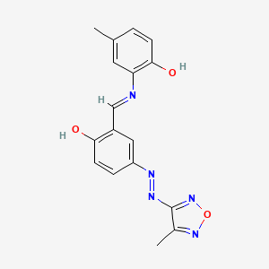 2-{[(E)-{2-hydroxy-5-[(E)-(4-methyl-1,2,5-oxadiazol-3-yl)diazenyl]phenyl}methylidene]amino}-4-methylphenol