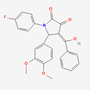 molecular formula C25H20FNO5 B11102297 5-(3,4-dimethoxyphenyl)-1-(4-fluorophenyl)-3-hydroxy-4-(phenylcarbonyl)-1,5-dihydro-2H-pyrrol-2-one 