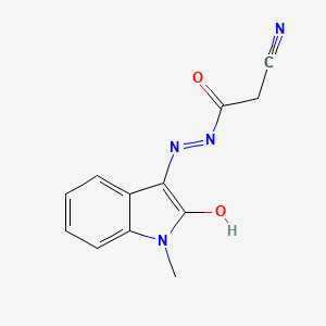 2-Cyano-N'-[(3Z)-1-methyl-2-oxo-2,3-dihydro-1H-indol-3-ylidene]acetohydrazide