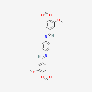 molecular formula C26H24N2O6 B11102342 benzene-1,4-diylbis[nitrilo(E)methylylidene-2-methoxybenzene-4,1-diyl] diacetate 