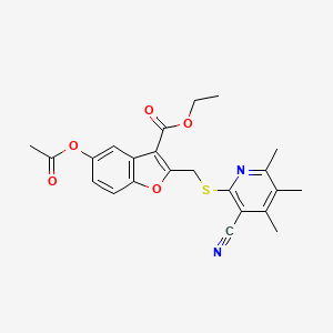 Ethyl 5-(acetyloxy)-2-{[(3-cyano-4,5,6-trimethylpyridin-2-yl)sulfanyl]methyl}-1-benzofuran-3-carboxylate