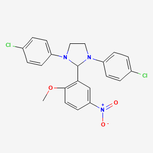 molecular formula C22H19Cl2N3O3 B11102408 1,3-Bis(4-chlorophenyl)-2-(2-methoxy-5-nitrophenyl)imidazolidine 