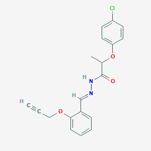 2-(4-Chlorophenoxy)-N'-[(E)-[2-(prop-2-YN-1-yloxy)phenyl]methylidene]propanehydrazide