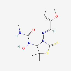 1-(3-{[(E)-furan-2-ylmethylidene]amino}-5,5-dimethyl-2-thioxo-1,3-thiazolidin-4-yl)-1-hydroxy-3-methylurea