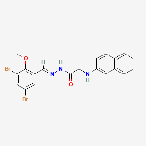 molecular formula C20H17Br2N3O2 B11102478 N'-[(E)-(3,5-Dibromo-2-methoxyphenyl)methylidene]-2-[(naphthalen-2-YL)amino]acetohydrazide 