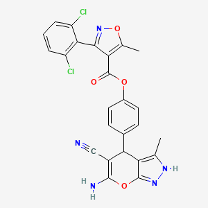 4-(6-Amino-5-cyano-3-methyl-1,4-dihydropyrano[2,3-c]pyrazol-4-yl)phenyl 3-(2,6-dichlorophenyl)-5-methyl-1,2-oxazole-4-carboxylate