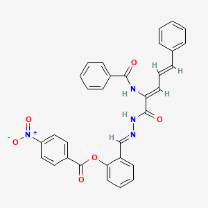 2-[(E)-(2-{(2Z,4E)-5-phenyl-2-[(phenylcarbonyl)amino]penta-2,4-dienoyl}hydrazinylidene)methyl]phenyl 4-nitrobenzoate