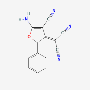 molecular formula C14H8N4O B11102496 2-(5-Amino-4-cyano-2-phenyl-furan-3-ylidene)-malononitrile 