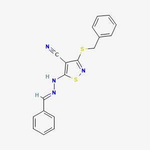 5-[(2E)-2-benzylidenehydrazinyl]-3-(benzylsulfanyl)-1,2-thiazole-4-carbonitrile