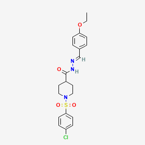 molecular formula C21H24ClN3O4S B11102504 1-[(4-chlorophenyl)sulfonyl]-N'-[(E)-(4-ethoxyphenyl)methylidene]piperidine-4-carbohydrazide 