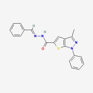 3-methyl-1-phenyl-N'-[(E)-phenylmethylidene]-1H-thieno[2,3-c]pyrazole-5-carbohydrazide