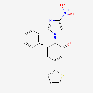 (5R,6R)-6-(4-nitro-1H-imidazol-1-yl)-5-phenyl-3-(thiophen-2-yl)cyclohex-2-en-1-one