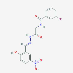 3-Fluoro-N-({N'-[(E)-(2-hydroxy-5-nitrophenyl)methylidene]hydrazinecarbonyl}methyl)benzamide