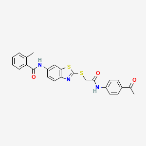 N-[2-({2-[(4-acetylphenyl)amino]-2-oxoethyl}sulfanyl)-1,3-benzothiazol-6-yl]-2-methylbenzamide