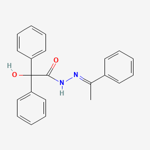 molecular formula C22H20N2O2 B11102592 2-hydroxy-2,2-diphenyl-N'-[(1E)-1-phenylethylidene]acetohydrazide 