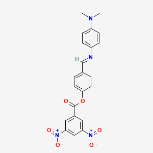 molecular formula C22H18N4O6 B11102621 4-[(E)-{[4-(dimethylamino)phenyl]imino}methyl]phenyl 3,5-dinitrobenzoate 