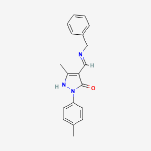 (4Z)-4-[(benzylamino)methylidene]-5-methyl-2-(4-methylphenyl)-2,4-dihydro-3H-pyrazol-3-one